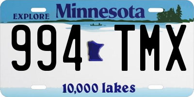 MN license plate 994TMX