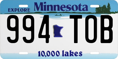 MN license plate 994TOB