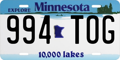 MN license plate 994TOG