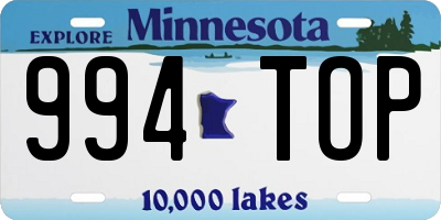 MN license plate 994TOP