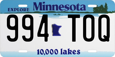 MN license plate 994TOQ