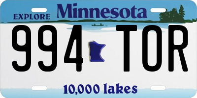 MN license plate 994TOR