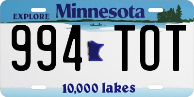MN license plate 994TOT