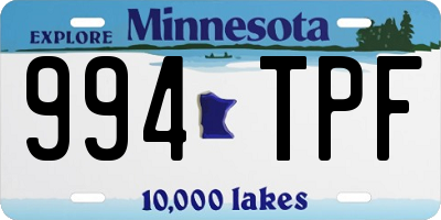 MN license plate 994TPF