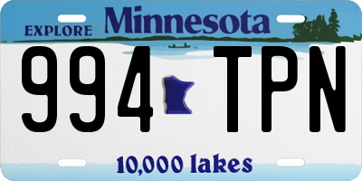 MN license plate 994TPN