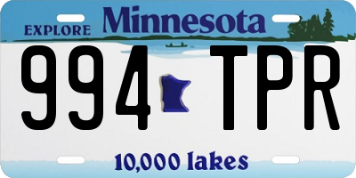 MN license plate 994TPR