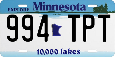 MN license plate 994TPT