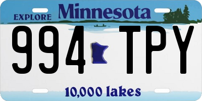 MN license plate 994TPY