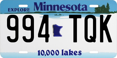 MN license plate 994TQK
