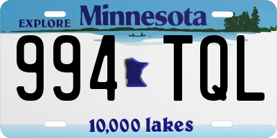 MN license plate 994TQL