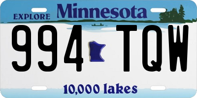 MN license plate 994TQW