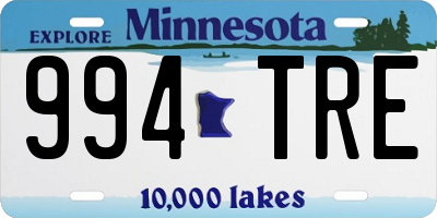 MN license plate 994TRE