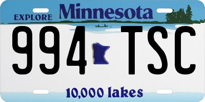 MN license plate 994TSC