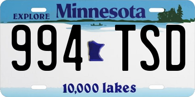 MN license plate 994TSD