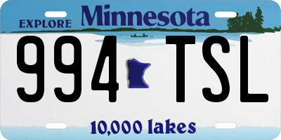 MN license plate 994TSL