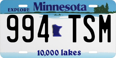 MN license plate 994TSM