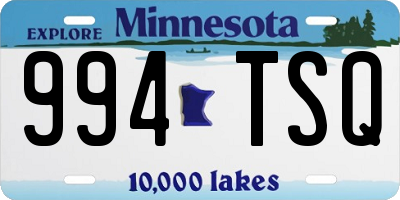 MN license plate 994TSQ