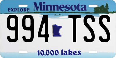 MN license plate 994TSS