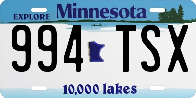 MN license plate 994TSX