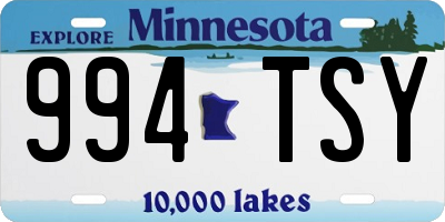 MN license plate 994TSY