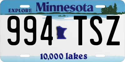 MN license plate 994TSZ