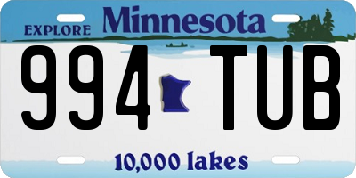 MN license plate 994TUB