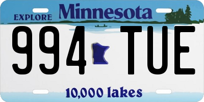 MN license plate 994TUE