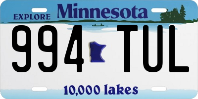 MN license plate 994TUL