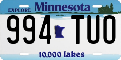 MN license plate 994TUO