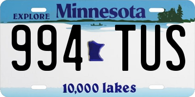 MN license plate 994TUS