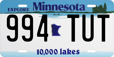 MN license plate 994TUT