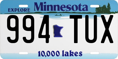MN license plate 994TUX