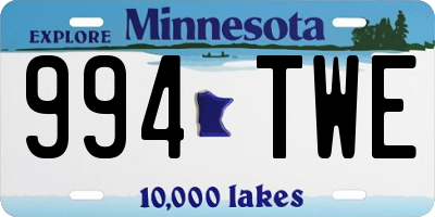 MN license plate 994TWE