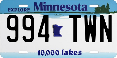 MN license plate 994TWN