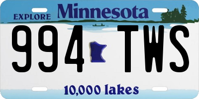 MN license plate 994TWS