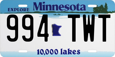 MN license plate 994TWT