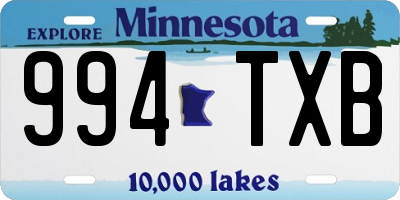 MN license plate 994TXB