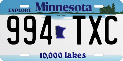 MN license plate 994TXC