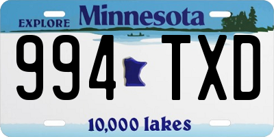 MN license plate 994TXD
