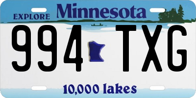 MN license plate 994TXG