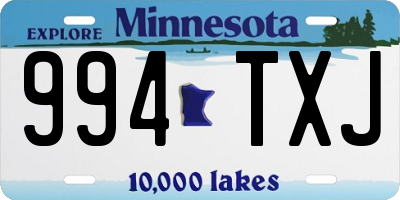 MN license plate 994TXJ