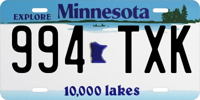 MN license plate 994TXK