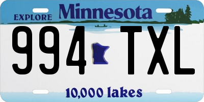 MN license plate 994TXL
