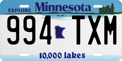 MN license plate 994TXM