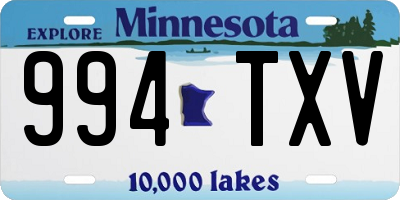 MN license plate 994TXV