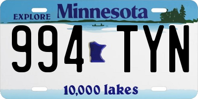 MN license plate 994TYN