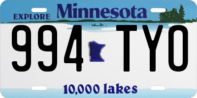 MN license plate 994TYO