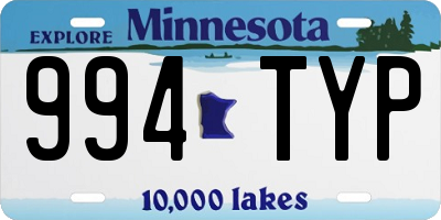 MN license plate 994TYP