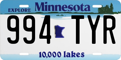 MN license plate 994TYR