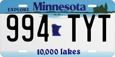 MN license plate 994TYT